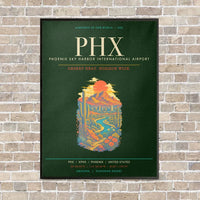 Thumbnail for Phoenix Sky Harbor International Airport PHX - Canvas Framed - Dark Green