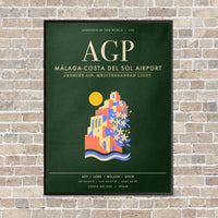 Thumbnail for Malaga-Costa del Sol Airport AGP - Canvas Framed - Dark Green