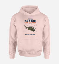 Thumbnail for Aérospatiale SA 330B Puma design on pink double-side hoodie, single-side print