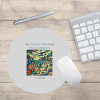 Thumbnail for VINTAGE G4402 - The Coconut Telegraph - Designed Mouse Pads design on lightgray round