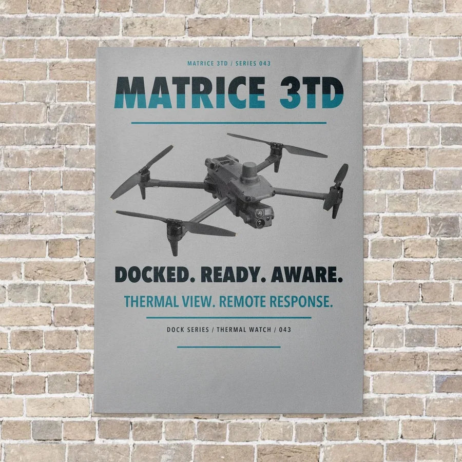 DJI Matrice 3TD vertical canvas print - no frame - light gray background