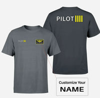 Thumbnail for Pilot & Stripes (4 Lines) Designed Double-Side T-Shirts - view 11