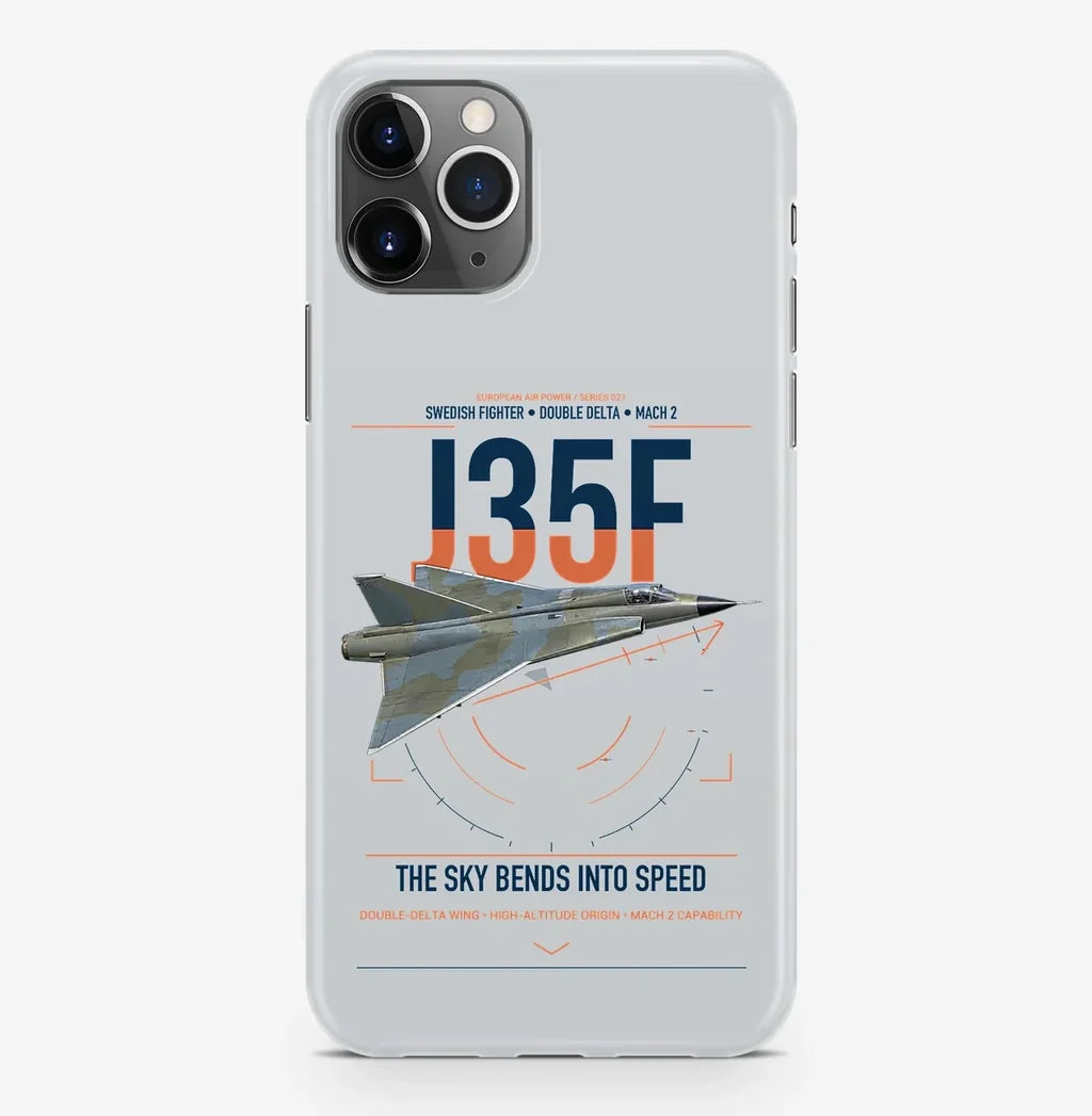 Saab J 35F Draken design on light gray magsafe iphone case, for iPhone Pro Max