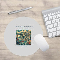 Thumbnail for VINTAGE G4365 - The Breakwater Approach - Designed Mouse Pads design on lightgray round