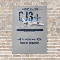 Thumbnail for Cessna Citation CJ3+ vertical canvas print - no frame - light gray background