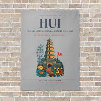 Thumbnail for Phu Bai International Airport HUI — Hue vertical canvas print - no frame - light gray background