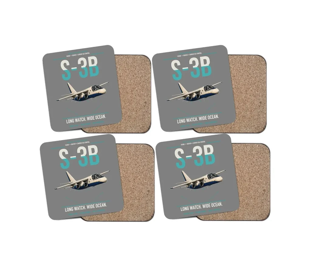 S-3B Viking design on gray 4 pieces set coaster