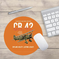 Thumbnail for Fiat CR.42 Falco design on orange round mouse pad