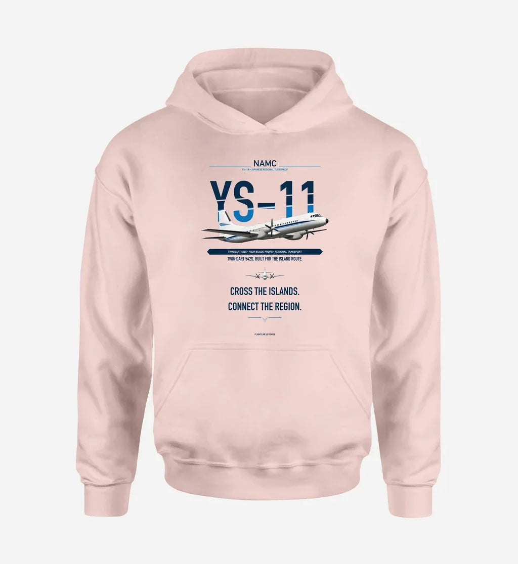 NAMC YS-11A design on pink hoodie single side