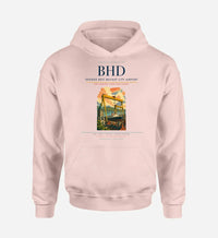 Thumbnail for George Best Belfast City Airport (BHD) design on pink hoodie single-side print
