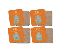 Thumbnail for Coimbatore International Airport CJB Coaster 4-Pieces-Set - Orange