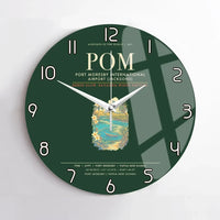 Thumbnail for Port Moresby International Airport POM Wall-Clock No-Frame - Dark Green