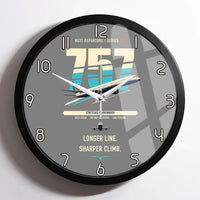 Thumbnail for Boeing 757-300 design on gray framed wall clock
