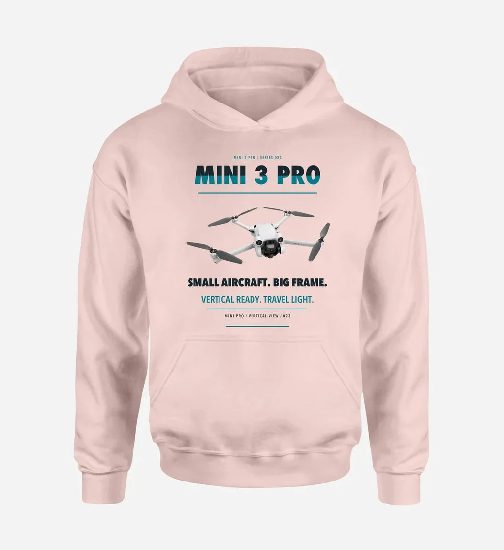 DJI Mini 3 Pro design on pink hoodie single side