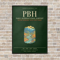 Thumbnail for Paro International Airport PBH - Canvas Framed - Dark Green