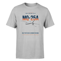 Thumbnail for MQ-25A STINGRAY design on light gray double-side t-shirt, single-side print