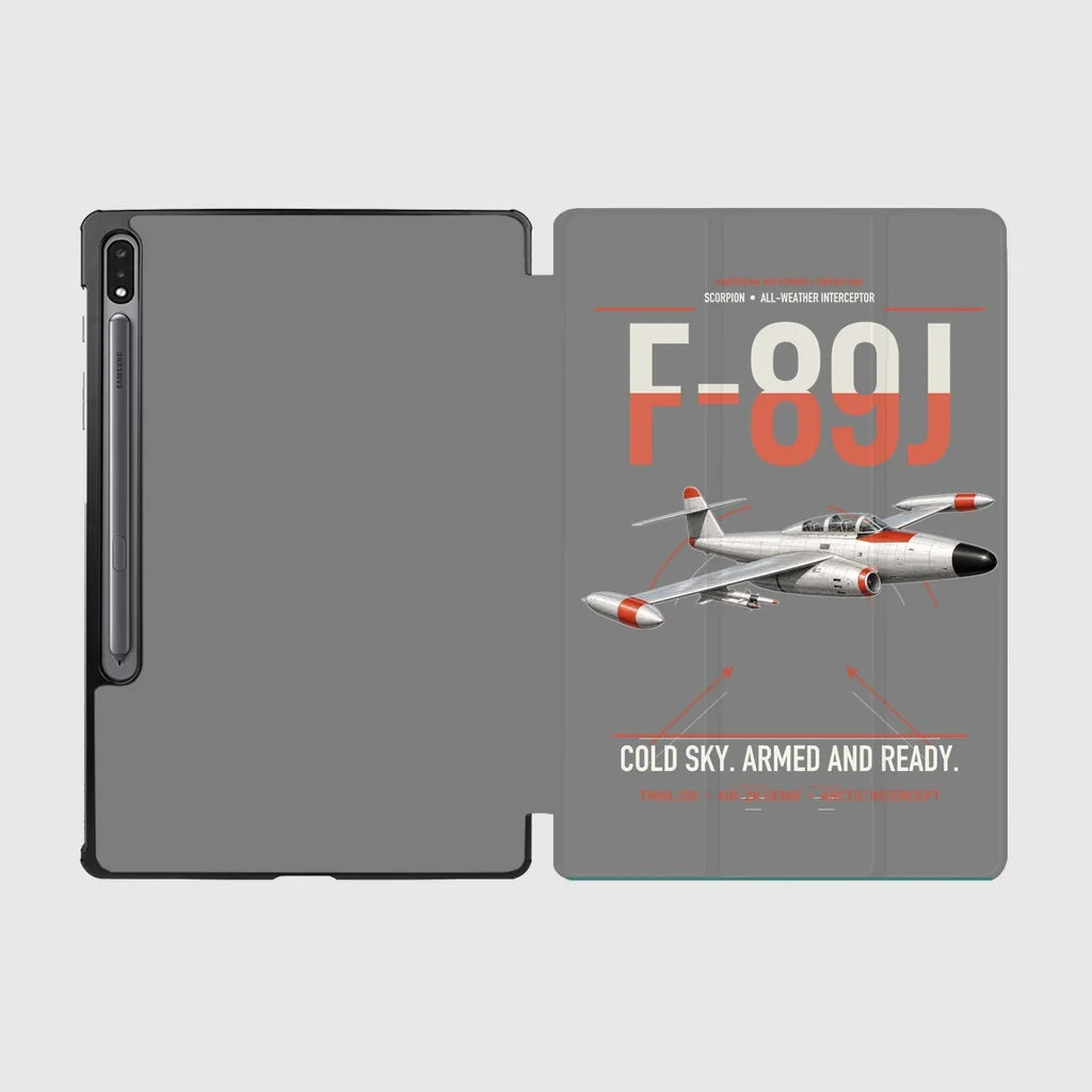 F-89J Scorpion design on gray samsung tablet tablet case