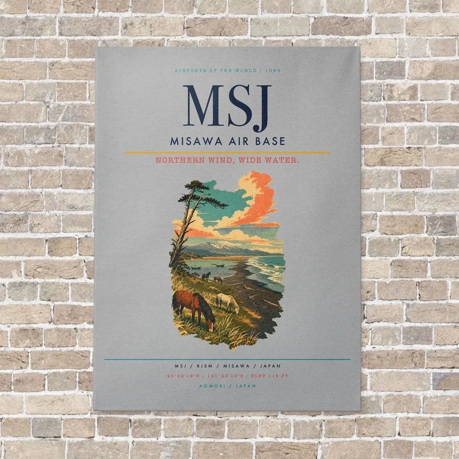 Misawa Air Base MSJ vertical canvas print - no frame - light gray background