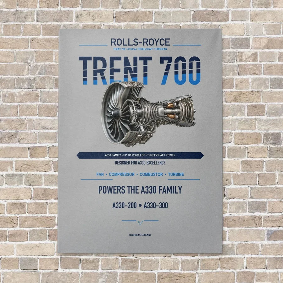 TRENT 700 vertical canvas print - no frame - light gray background