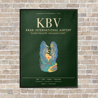 Thumbnail for Krabi International Airport KBV - Canvas Framed - Dark Green