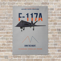 Thumbnail for F-117A Nighthawk Own The Night vertical canvas print - no frame - light gray background