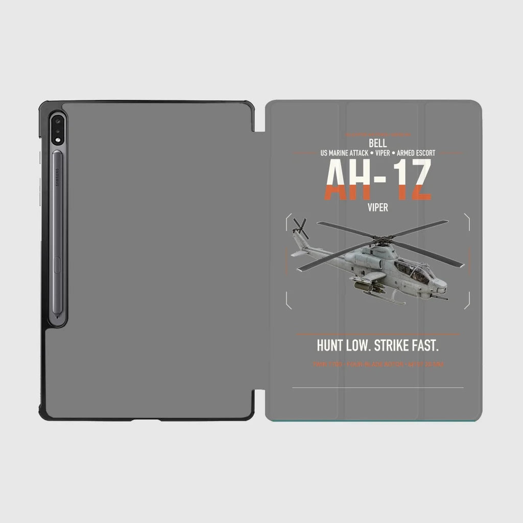 Bell AH-1Z Viper design on gray samsung tablet tablet case