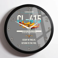 Thumbnail for Canadair CL-415 design on gray framed wall clock