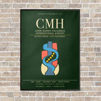 Thumbnail for John Glenn Columbus International Airport CMH - Canvas Framed - Dark Green