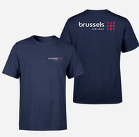 Thumbnail for Brussels Airlines logo on navy blue double side t shirt
