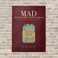 Thumbnail for Adolfo Suarez Madrid-Barajas Airport MAD - Canvas Framed - Dark Red