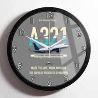 Thumbnail for Airbus A321P2F design on gray framed wall clock