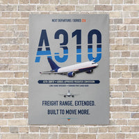 Thumbnail for Airbus A310-300P2F vertical canvas print - no frame - light gray background