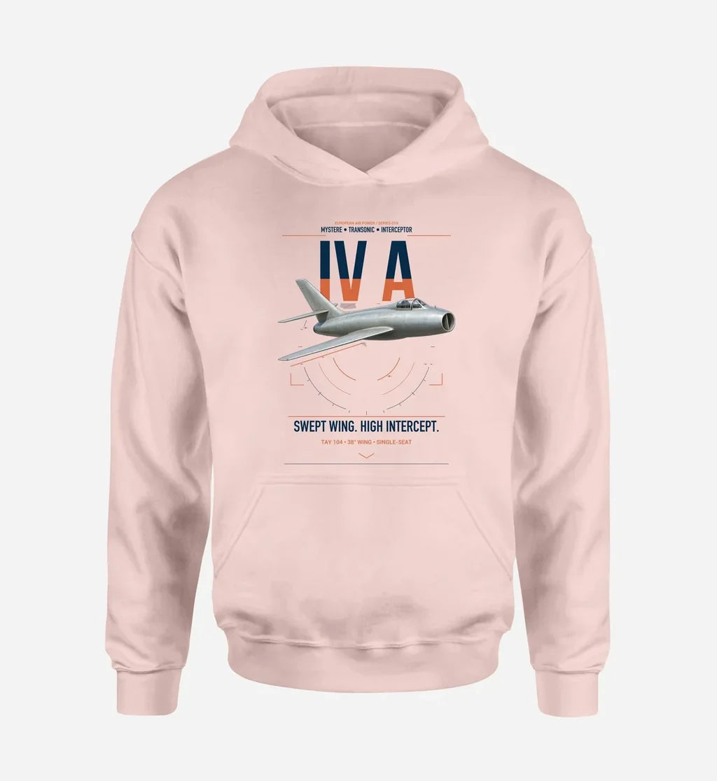 Dassault Mystère IV A design on pink double-side hoodie, single-side print