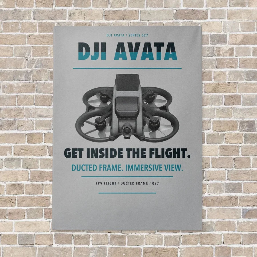 DJI Avata vertical canvas print - no frame - light gray background