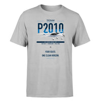 Thumbnail for Tecnam P2010 design on light gray t-shirt, single-side print