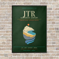Thumbnail for Santorini Airport JTR - Canvas Framed - Dark Green