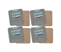 Thumbnail for Bombardier Learjet 60XR design on gray 4 pieces set coaster