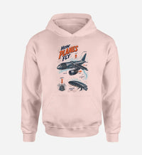 Thumbnail for SIGNAL 616 - How Planes Fly V2 design on pink hoodie single side