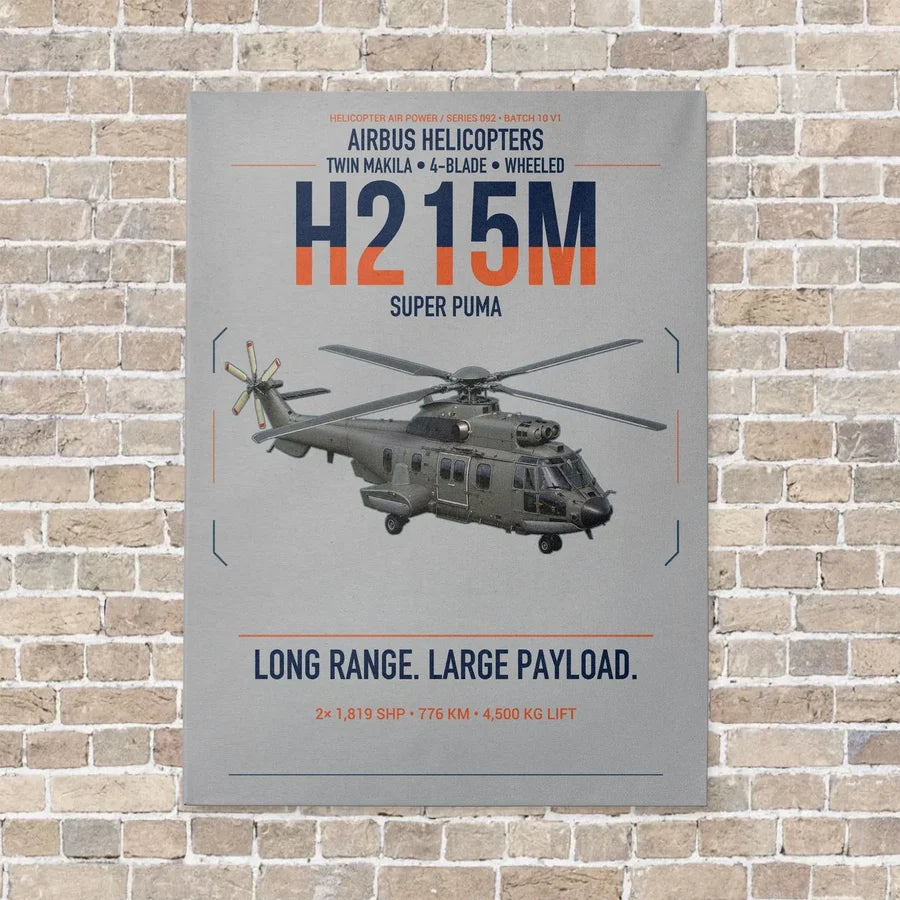 Airbus H215M vertical canvas print - no frame - light gray background