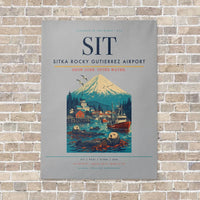 Thumbnail for Sitka Rocky Gutierrez Airport SIT vertical canvas print - no frame - light gray background