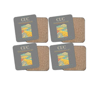 Thumbnail for Camilo Daza International Airport (CUC) design on gray 4 pieces set coaster