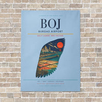 Thumbnail for Burgas Airport BOJ - Canvas No Frame - Light Blue