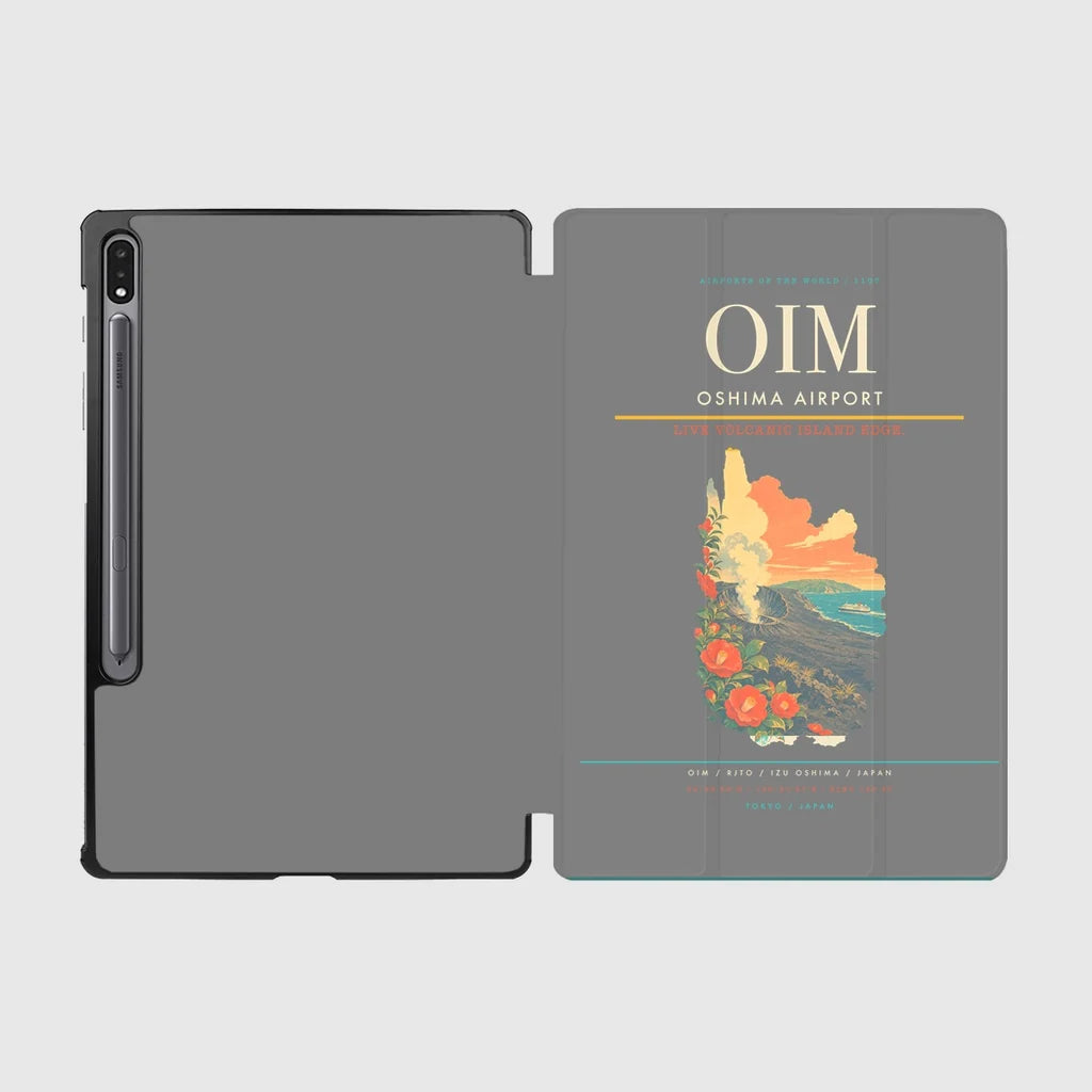 Oshima Airport (OIM) design on gray samsung tablet tablet case