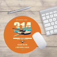 Thumbnail for Boeing 314 Clipper design on orange round mouse pad
