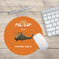 Thumbnail for Sikorsky CH-34C Choctaw design on orange round mouse pad