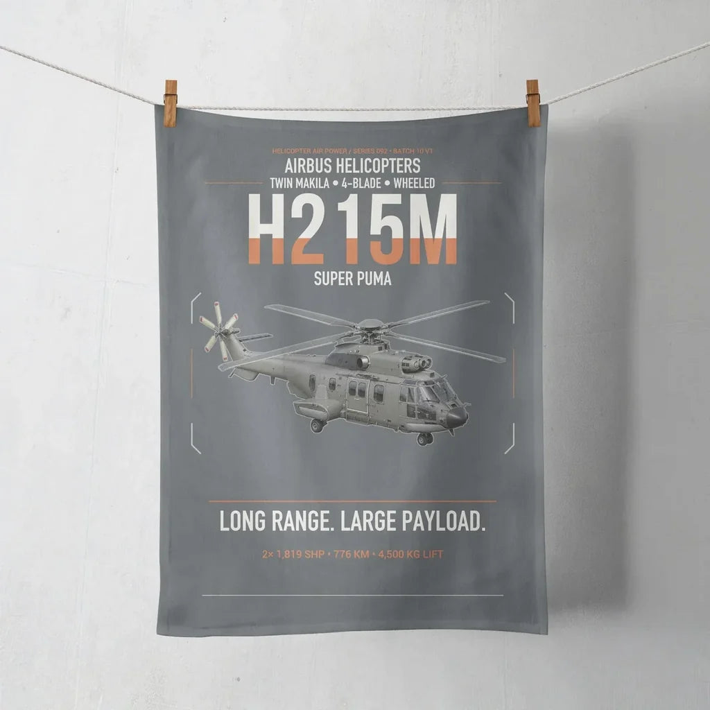 Airbus H215M design on gray towel
