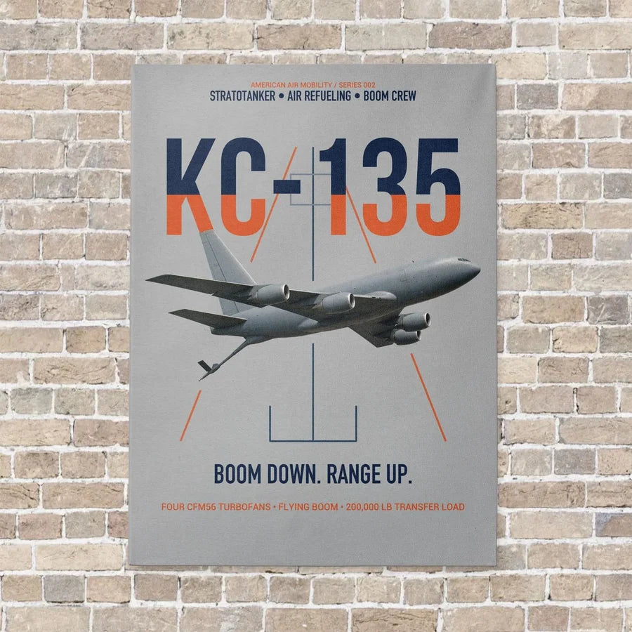 KC-135 STRATOTANKER vertical canvas print - no frame - light gray background