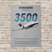 Thumbnail for Bombardier Challenger 3500 vertical canvas print - no frame - light gray background