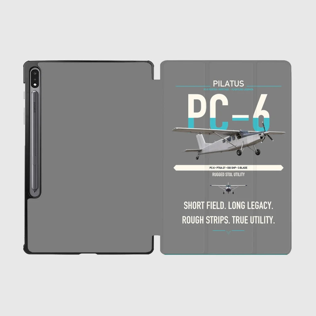 Pilatus PC-6 Porter design on gray samsung tablet tablet case