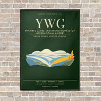 Thumbnail for Winnipeg James Armstrong Richardson International Airport YWG - Canvas Framed - Dark Green